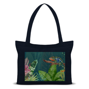 Tas Tote Beige and Green Aesthetic Floral