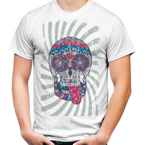 Kaos Red White Blue Skull