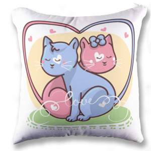 Bantal Cute Couple Cat