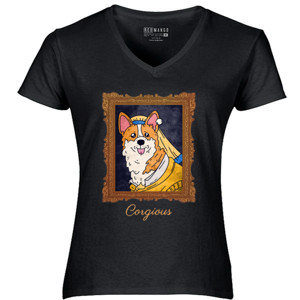 Kaos V-Neck Shirt - Majestic Corgious