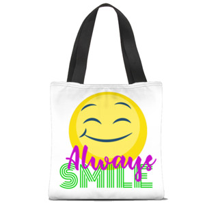 Tas Tote Fullprint Tas Always Smile