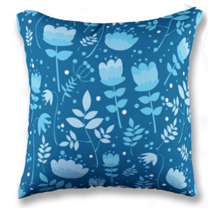 Bantal Blue Plants