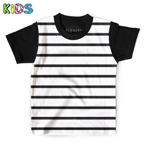 Kaos Anak Full-Print Black Line
