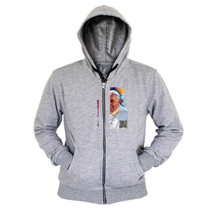 Hoodie Zipper Pria POPE FRANCIS 010