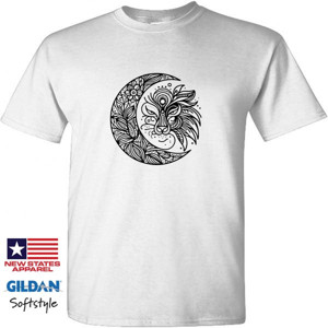 Kaos Premium - Seni Garis Abstrak Gambar Singa