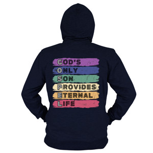 Hoodie Zipper G-O-S-P-E-L Zipper Hoodie Navy Blue