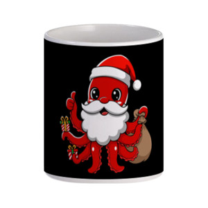 Mug Kaos Natal Santa Octopus
