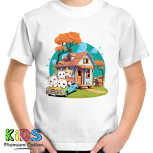 Kaos Anak Little Adventure Keluarga Kucing Lucu