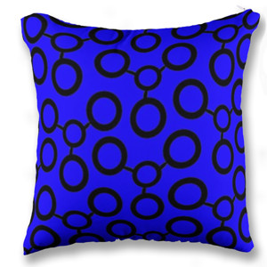 Bantal Sofa Blue Pattern Beludru (Velboa) - Customic47