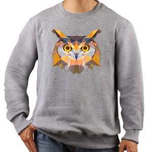 Jaket Sweater Owl Face Triangle Art 