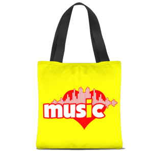 Tas Tote Fullprint i love music design by octerson