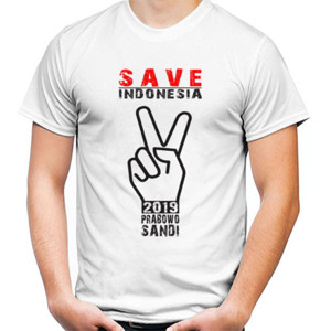Kaos Save Indonesia 2019 Prabowo Sandi (Black Text)