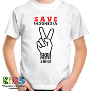 Kaos Save Indonesia 2019 Prabowo Sandi (Black Text)