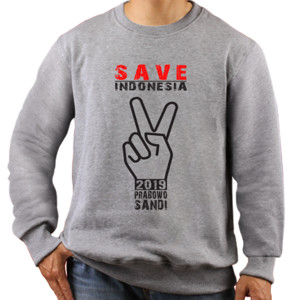 Jaket Sweater Save Indonesia 2019 Prabowo Sandi (Black Text)