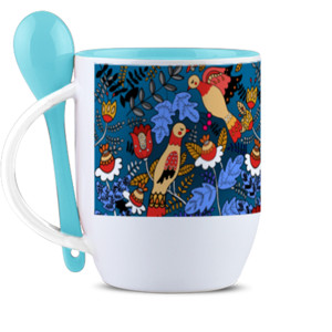 Mug Sendok Sendok Burung Jingga