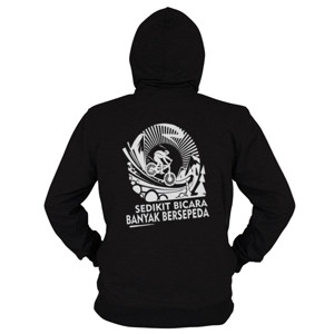 Hoodie Zipper Kaos Sepeda Sedikit Bicara (Design Belakang)
