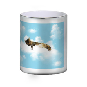 Mug Silver Kucing Tidur di Awan