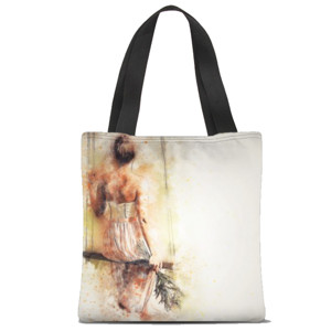 Tas Tote Fullprint Gadis di ayunan 