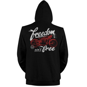 Jaket Hoodie FREEDOM AINT FREE RED MOTORBIKE back print