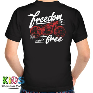 Kaos FREEDOM AINT FREE RED MOTORBIKE back print