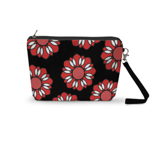 Pouch Trapesium Bunga Merah (Red Flower)