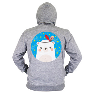 Hoodie Zipper White Bear (hanya belakang)