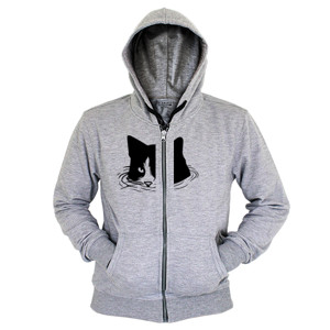 Hoodie Zipper cat water