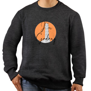 Jaket Sweater Jam Gadang Line Art