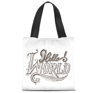 Tas Tote Fullprint Hello World