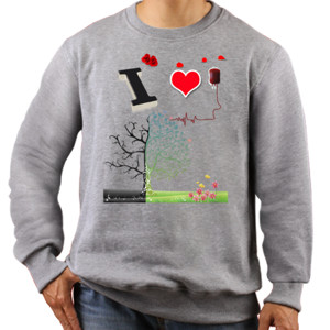 Jaket Sweater I Love Blood Donation