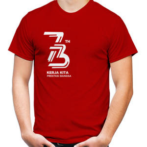 Kaos Indonesia 73 Tahun Merah