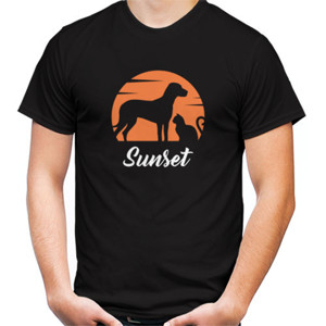 Kaos Distro Anjing dan Kucing Sunset