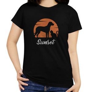 Kaos Distro Anjing dan Kucing Sunset