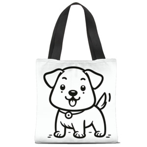 Tas Tote Fullprint Totebag coloring dog