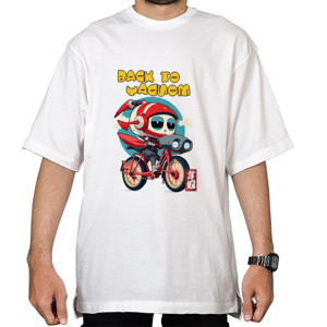 Kaos Oversize BACK TO MONDAY robot with bike