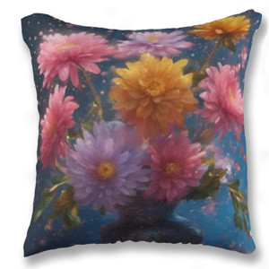 Bantal Bunga di vase glitter