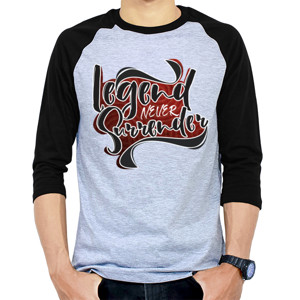 Kaos Raglan Legend Never Surrender 