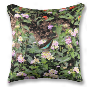 Bantal Butterfly and Flowers