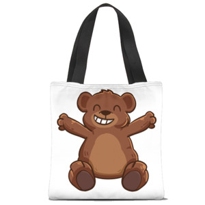 Tas Tote Fullprint cute brown bear