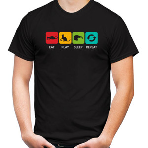 Kaos Eat -Play-Sleep-Repeat - Unisex - Latar Gelap