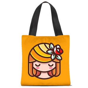 Tas Tote Fullprint Woman with Flower