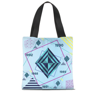 Tas Tote Fullprint Biru angka