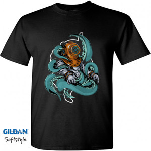 Kaos Octopus Diver - Gildan Soft Style