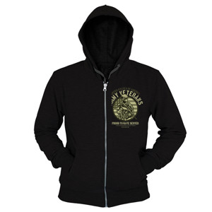 Hoodie Zipper Kaos Army Veteran