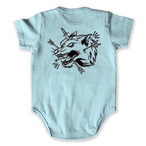 Baby Jumper serigala ilustrasi berbahaya hitam