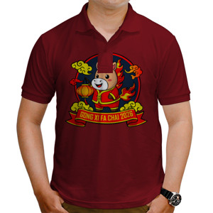 Kaos Polo Cute Fire Horse Lunar New Year