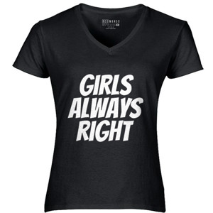 Kaos Kaos Girls Always Right Hitam