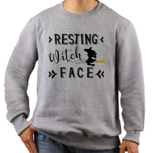 Jaket Sweater Resting Witch Face