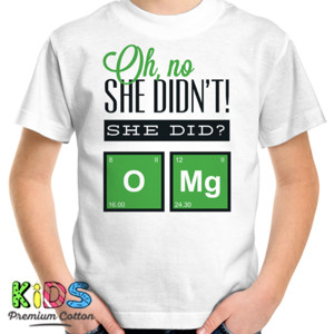 Kaos OMG Tipografi Kimia