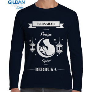 Kaos Kaos puasa pria lengan panjang biru navy